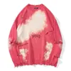 Dames Hoodies Sweatshirts Heren Herfst en Winter Splash Ink Pin Hole Tie-dye Trui Heren Donker Loose Tide Fire Droyed Ripped Pullover Dames Hip Hopyolq