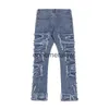 Jeans da uomo Jeans strappati strappati con foro retrò per uomo Pantaloni dritti lavati Harajuku Hip Hop Pantaloni larghi in denim Stile Vibe Pantaloni Jean casualephemeralew