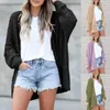 Women's Knits Hollow Out Casual Cardigan V Neck Women Open Front Sweater Oversized Solid Color Simple Style Loose Fit Daily Outfit Mujer