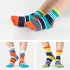 5 Parslot Men Kolorowe skarpetki Stripe Fashion Five Fingers Toe Mosaic DEODORANT BIZNES Europe Wild Funny Sock For Sport 240112