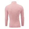 Mäns Turtleneck tröja Casual Sticked Warm Fitness Men Pullovers Tops 240112