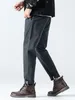 Pantaloni da uomo Tide Marca Cotone elastico 2024 Primavera Autunno Casual Tubo dritto allentato Codice crescente Pantaloni da lavoro