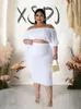 2 Piece Set Outfit Off Shoulder Top and Skirt Fancy Sexy Autumn Plus Size Matching Sets Wholesale Drop 240111