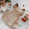 Рождественский костюм для собаки Забавный плащ с изображением лося и собаки Рождественская накидка с оленьим котом и рогами Праздничный наряд для щенка Флисовая одежда для домашних животных для чихуахуа-йорка, коричневый (средний, коричневый) A915