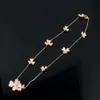 Bracelet Vanclef Luxury Classic Classic Four Leaf Clover Bracelet DESGINER CLOVER FANJIA COLLE COLLE DE DIAMOND FULL DIAMP NOUVEAU produit Collier Collier Rose Gold Rose