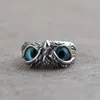 Bague rétro en forme de hibou, oeil du diable, créative, exagérée, ouverture animale, réglable, croix de souhait, 339 170