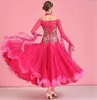 Stage Wear Long Sleeve Ballroom Competition Dance Dress Lady High Quality Elegant Waltz Dancing Skirt Standard Dresses Women