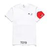 مصمم Tee Men's Thirts CDG Com des Garcons Little Red Heart Play T Shirt White Mens Tee Fr