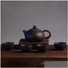 Teaware sätter kinesiska traditionella reseuppsättningar lila lera kung fu cup mugg paket keramisk present tekanna med presentlåda droppleverans h dh2ob