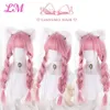 Parrucca cosplay LM con frangia capelli lisci sintetici parrucca rosa lunga 24 pollici resistente al calore per le donne 240111