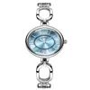Women's Delicate Alloy Compact Lightweight Oval Retro Roman High Profile Horizontal Bracelet Quartz Waterproof Watch
