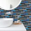 6 pezzi autoadesivi impermeabili in PVC adesivo da parete per soggiorno cucina decorazione della casa classico marmo bianco imita piastrelle decalcomanie 240112