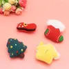 Juldekorationer 10st/Lot Cartoon Plush Series Patches Diy Cotton Filled Fabric Doll Applicies Handgjort Dekorativt material