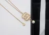 Never Fading 18K Gold Plated Luxury Designer Jewelry Pendants Necklaces Stainless Steel Letter Choker Pendant Necklace Beads Chain Accessories with box