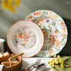 Тарелки во французском стиле барокко, винтажный рельефный набор обеденных тарелок, скандинавский однотонный цвет с резьбой, посуда для рукоделия, домашняя кухонная утварь