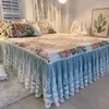 Biancheria da letto floreale americana di lusso 100% cotone trapuntato con volant in pizzo gonna letto coprimaterasso copriletto federe formato nordico 13 pezzi 240112