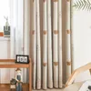 Milk Tea Color Cartoon Blackout Curtains Little Bear 3D Embroidered Children Curtain Boys Girl Bedroom Room White Voile Curtains 240111