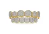 Nya Diamond Grills 18kt Gold Plated Fullt Iced Out Micro Pave CZ Top and Bottom Face Mouth Grills for Vampire Teeth Cosplay Hip HO3803448