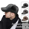 Casquette de Baseball minimaliste pour hommes, chapeau décontracté en cuir PU, velours chaud, automne, Hip Hop, plein air, printemps hiver, 240111