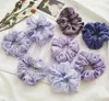 2020 New Girl Purple Hair Scrunchy Fashion Ring Elastic Hair Bands Children Daisy Printed Chiffon Syrtor