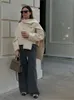 Beżowy szalik kołnierz dwustronny płaszcz damczyny Kobiety luźne kardigan z długim rękawem jesień elegancka żeńska streetwear 240111