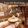 CUTEBEE DIY Book Nook Shelf Insert Kit Eternal Bookstore Dollhouse with Light Miniature House Wooden Toys Model for Adult Gifts 240111