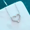 S925 Sterling Silber pt950 vergoldet Moissanit Diamant Liebe Herz Anhänger Halskette Frauen Großhandel