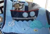 Blue Sailing Baby bedding set 7Pcs Cot bedding set for baby Crib bedding set Comforter Crib Sheet Dust Ruffle Embroidery Monkey el4427663