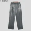 Incerun in stile coreano bel pantaloni per uomini in tessuto flash solido pantalons elegante maschio sciolto gamba dritta pantalone s-5xl 240112