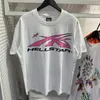 24SS Tryckt Hellstar White Women's T-shirt 1 1 Högkvalitativ Pure Cotton Casual T-shirt för herrkläder 240112