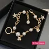 Pulseras con dijes, nuevo diseño, pulsera con dijes, pulsera de corazón de perlas para mujer, regalo, pulsera de latón, suministro de joyería de moda I33S