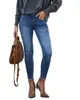 Jeans pour femmes Qualité spéciale Printemps Élastique Taille moyenne Slim Petits pieds Pantalon à neuf points Livraison directe OTM9H