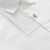 Boys' White Shirts Long Sleeves Cotton Children's White Blouse Size 110-180 Teen Boy Stage Wedding Graduation Party Costumes 240111