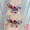 Serie Sterling Sier Hat Heart Red Naso Rendeer Auto Festive Christmas Albero penzolante Bracciale Fit Fit