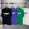 Camisetas para hombres Diseñador Cel Arc de Triomphe Camiseta de manga corta verde negro blanco para hombres nicho ropa de verano nueva letra impresa cuello redondo media camiseta top R20