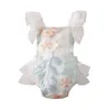 Citgeett été infantile bébé filles body brodé motif de fleurs sans manches dos nu Patchwork combinaison vêtements 240111