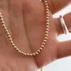 Real 14K Gold Filled Round Bead Necklace Dainty Bead Choker Handmade Pendants Tarnish Resistant Necklace Boho Women Jewelry 240111