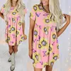 Robes de soirée Rocwickline Summer et Automne Robe Femme Sexy Club Imprimer O-Cou Lâche Facile Assorti Slim Élégant Vintage Casual