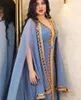 Etniska kläder Chiffon 2 Piece Abaya Set Muslim Mesh Cape Dress Chic Solid paljetter Elegant Dubai Robe Evening Turkish Dresses