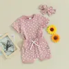 Kleidungssets Baby Mädchen Kleidung Kleinkind Sommer Outfits Kurzarm Blumendruck T-Shirt Top Shorts Set