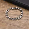 Braccialetti da uomo a catena barbazzale da 10 mm per ragazzi, braccialetto impermeabile a maglie in oro bianco 14 carati per regalo di compleanno di papà padre marito