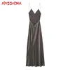 Casual Dresses Mnccmoaa 2024 Summer Women Sexig Slip Dress Satin Sundress Silk Backless Dresses Female Nightwear Elegant