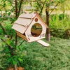 Fournitures pour petits animaux, Cage d'alimentation en bois pour oiseaux, fournitures suspendues de jardin extérieur, accessoires de bricolage, assemblage d'oiseaux pour animaux de compagnie, Housevaiduryd