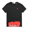 Berömd designer t shirt röd kärlek hör tees mens kvinnor mode spela par tshirt casual kort ärm sommar t-shirts streetwear hip-hop tops tryckkläder ju