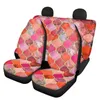 Assento de carro cobre textura marroquina padrão de linha de ouro capa caber a maioria das mulheres auto interior decoração cinto de segurança volante