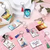 Keychains 160 Pieces Sublimation Blank Products Batch Heat Press Transfer Double-Sided Printing Keychain Tassel Key Ring