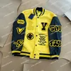 Erkek ceketler moda markası erkek kadın ceket l vintage gevşek uzun kollu yeşil beyzbol adamı hip hop sonbahar varsity casual sıcak bombacı giyim