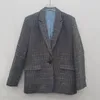 French S Family 22 Autumn/Winter Vintage Elegant Temperament Colored Thousand Bird Plaid Woolen One Button Suit Coat 240112