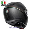 Spring AGV E05 Motorcykelhjälm Kolfiber Italian Open Face Double Lens Full Running 2 QTQ1