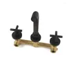 Bathroom Sink Faucets Brass Wall-mounted And Cold Mixing Faucet Black Chrome Two-handle Basin 360 Degree Rotatable Bathtub